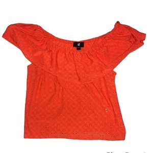 IZ Orange Off The Shoulder Top - Large